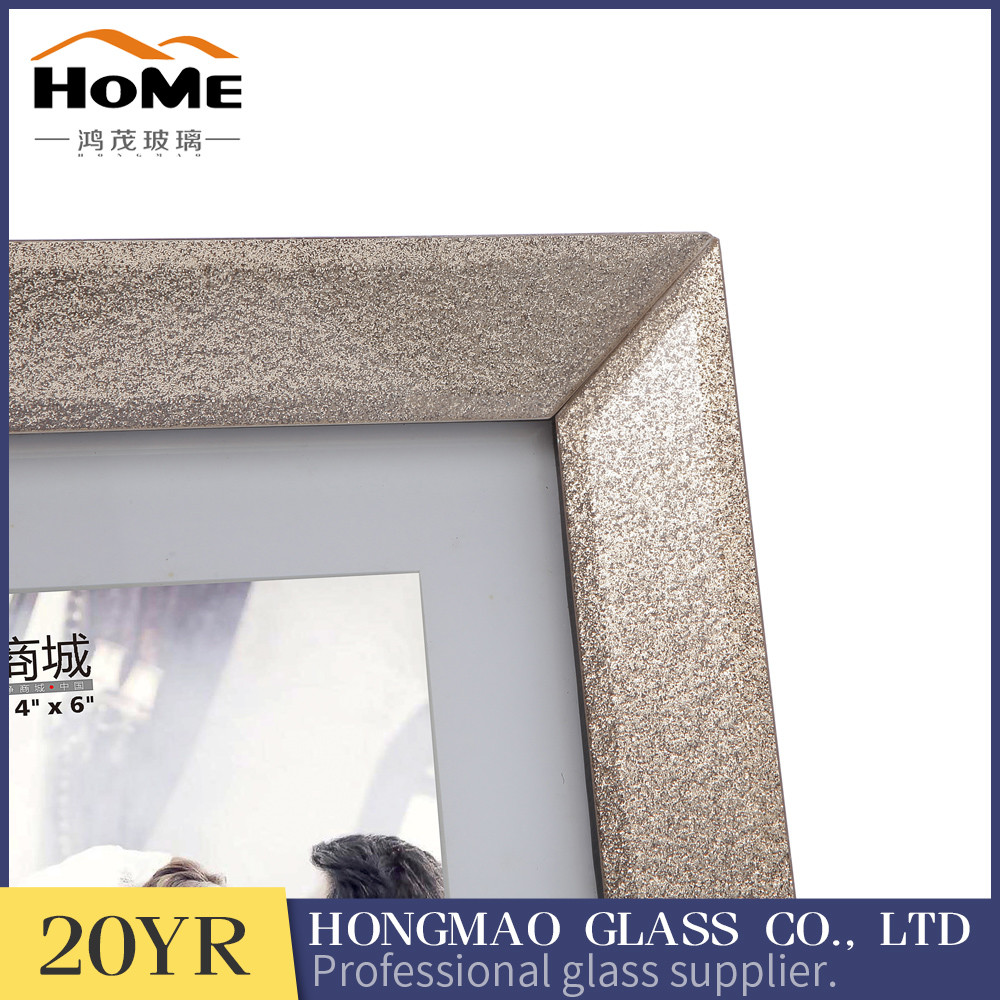 Quality Office Decorated Glitter Glass Photo Frame Customized Color / Desgin for sale