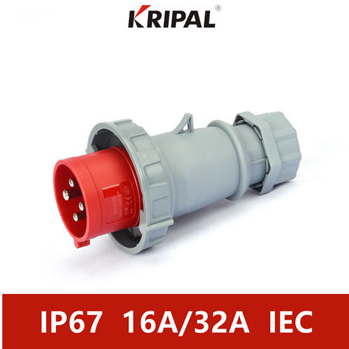 Quality Waterproof Three Phase 32A 4Pole IP67 Industrial Plug IEC Standard for sale