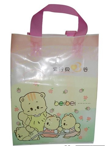 Quality custom CMYK color LDPE luxury plastic shopping bag with plastic handle for sale
