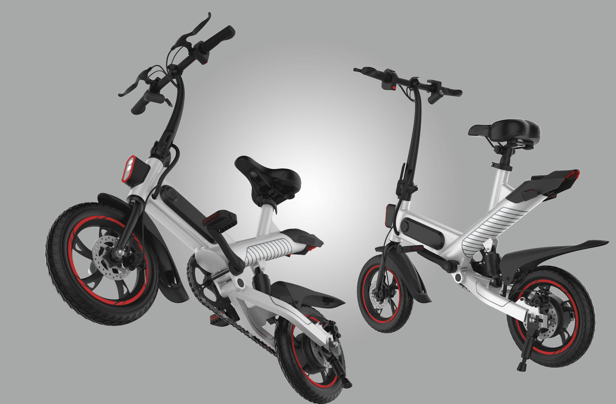 Electric Compact Folding Bike , Lightweight Fold Up Cycles Eco - Friendly
