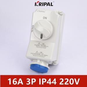 Quality IP44 3P 16A 220V Industrial Mechanical Interlock Switch Socket 6H for sale