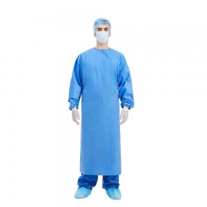 Quality 45gsm Reinforced Disposable Surgery Gowns Blue S M L XL for sale