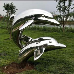 Quality Outdoor metal Dolphin stainless steel statue with mirror polish,Stainless steel sculpture supplier for sale