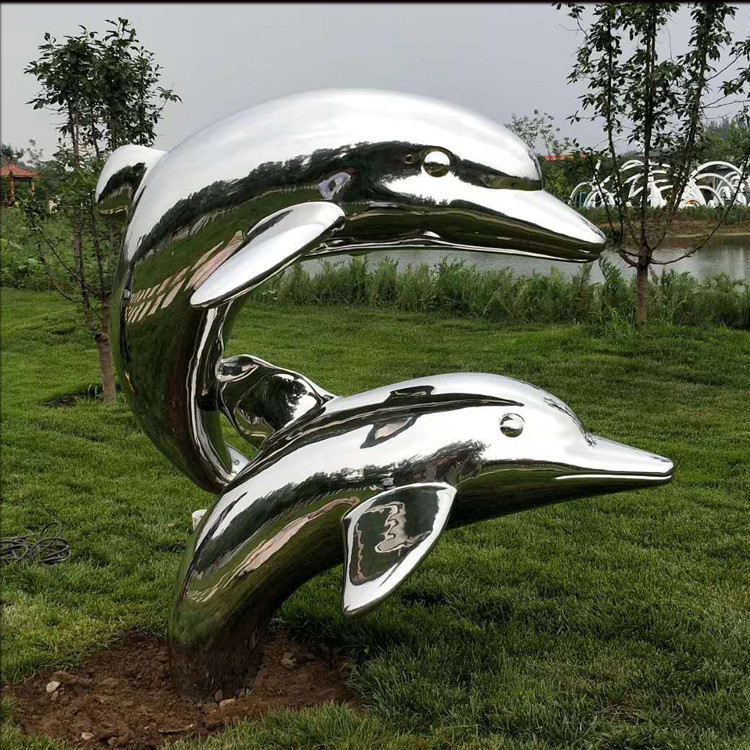 Buy cheap Outdoor metal Dolphin stainless steel statue with mirror polish,Stainless steel from wholesalers