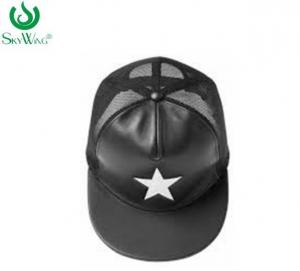 Quality Multi - Panel Sport Custom Printed Baseball Hats With Leather Patch for sale
