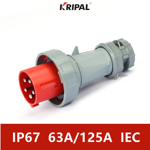 Quality IP67 Three Phase 63A 125A 380V Industrial Plug And Socket IEC Standard for sale