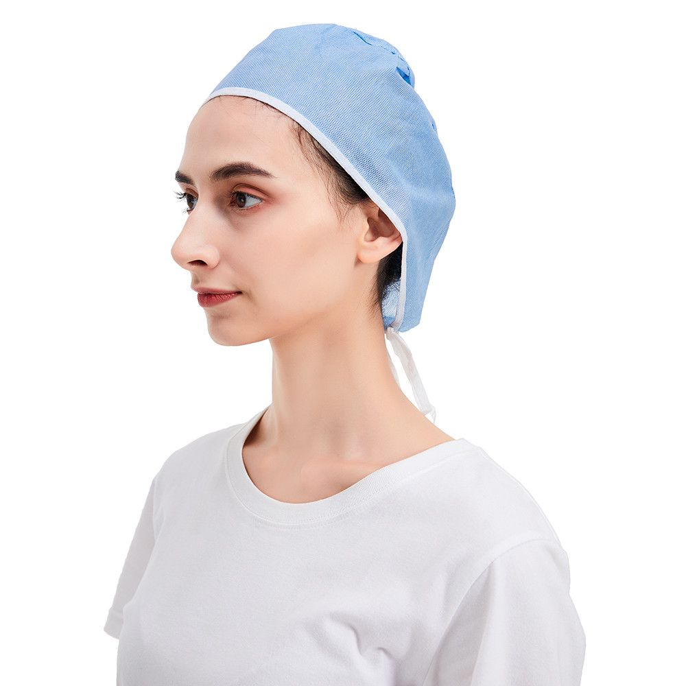 Quality SMS Medical Non Woven Disposable Cap Blue 64x13cm for sale