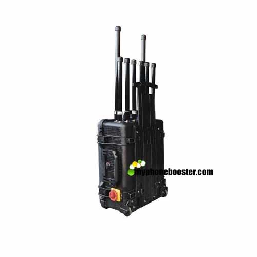 Quality 8 Channels 200w High Power Draw Bar Box Mobile Signal Jammer Blocker Manpack Military Cellphone Jammer  For 315 433 868 for sale