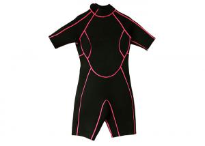 Quality 3mm Kids Half Body Wetsuit , Black Custom Shorty Wetsuits For Snorkeling for sale