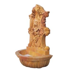 Quality Garden stone wall fountain carving statue water fountain ,stone carving supplier for sale
