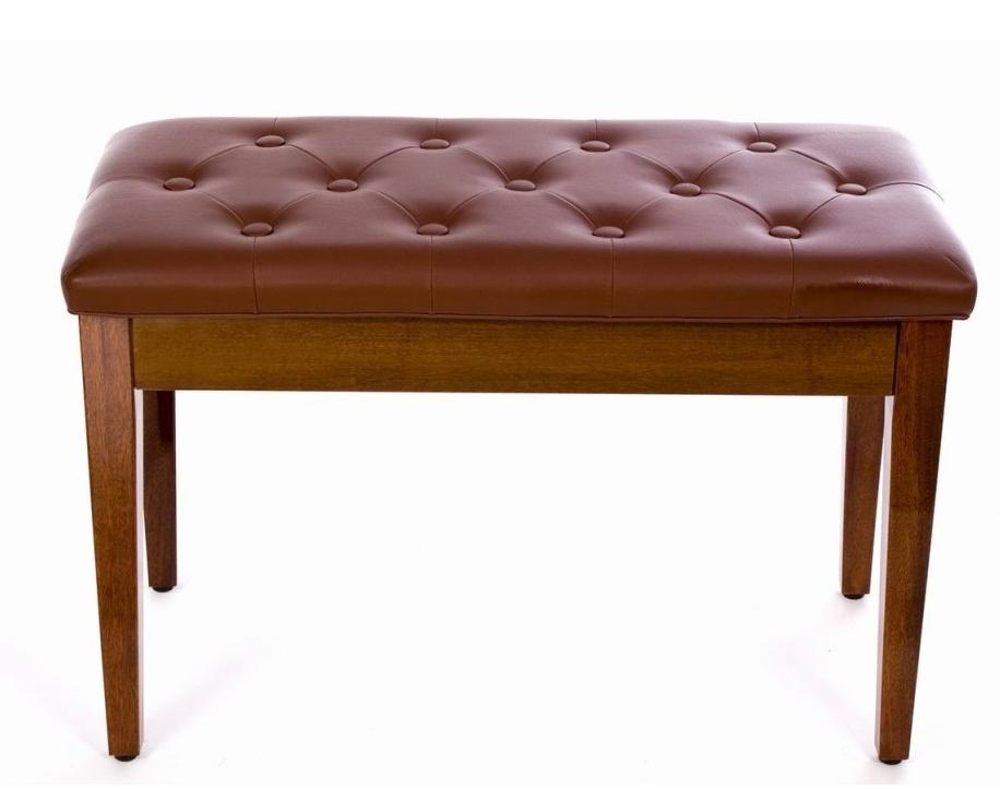 Quality Hot sale solidwood Brown Double Piano stool with cheapest price button design with storage room PD2 for sale