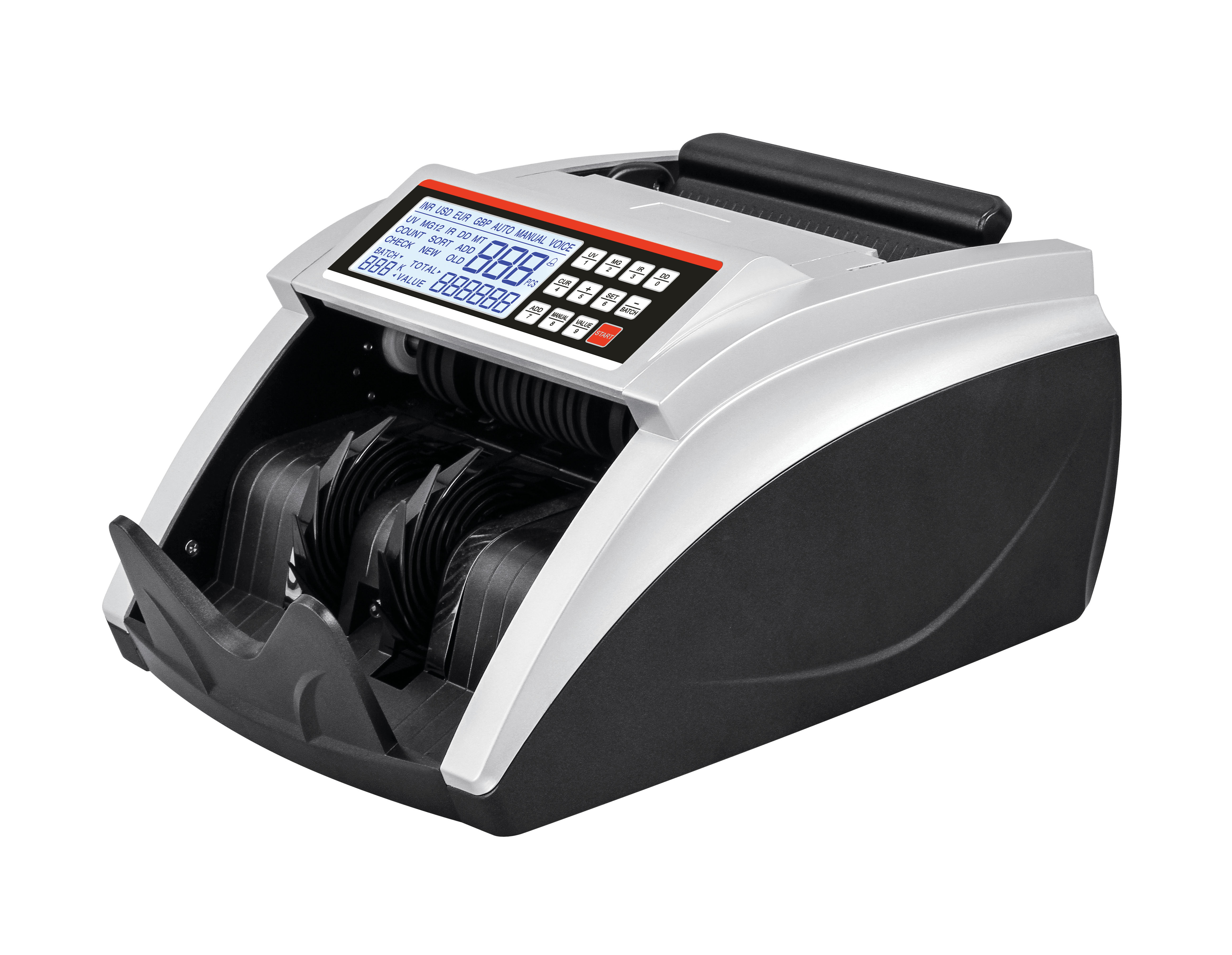 Quality EURO COUNTER DETECTOR Back Feeding Money Counter Professional Money Counting machine with MG IR UV LCD SCREEN for sale