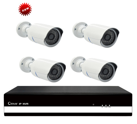 China 4CH Linux NVR Kits, 4PCS 720P IP Camera with P2P + 4CH NVR DR-N044P on sale