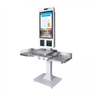 Quality 24 Inch Self Service Ordering Kiosk Pos System Cashier Cash Acceptor Machine for sale