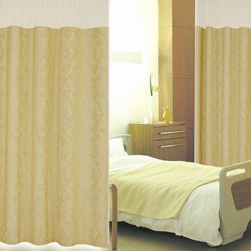 China Inherently Flame Retardant Cubicle Curtain in Jacquard Patterns, with Mesh in Fabric Top on sale