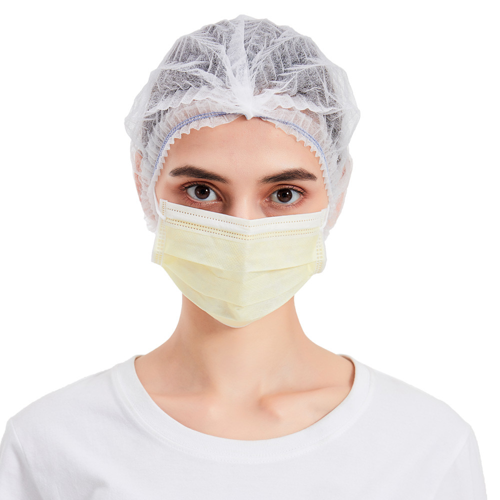 Quality Yellow Disposable Protective Face Mask For Adult Doctor for sale