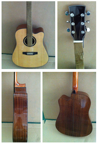 Quality 41inch OEM  Top level solidwood vintage cutaway acoustic guitar/western guitar steel string sale-TP-AG61 for sale