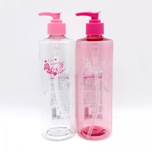 China 500ML plastic pump bottle cherry blossom slim round with pink pump empty hand sanitizer bottle on sale