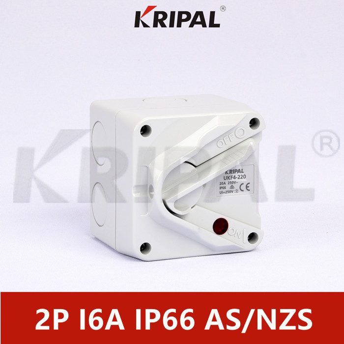 Quality IP66 250V 2Pole 16A Electrical Mini Weatherproof Isolator Switch for sale