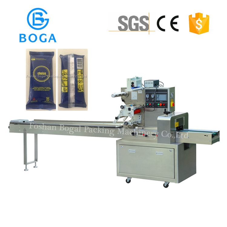 Quality Condom Flow Packaging Machine / Horizontal Flow Wrapper 65 - 190mm Bag Length for sale