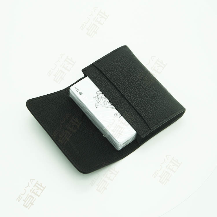 Quality PU Leather Playing Card Box Case Customized Flip Poker Card Storage Holder for sale