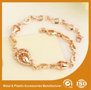 Quality Customized Rose Gold Metal Chain Bracelets Plating , Embossing for sale