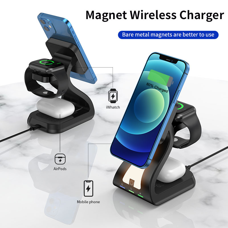 Quality Three In One 15 Watt Magnetic Wireless Phone Charger QC3.0 For Apple Watch for sale