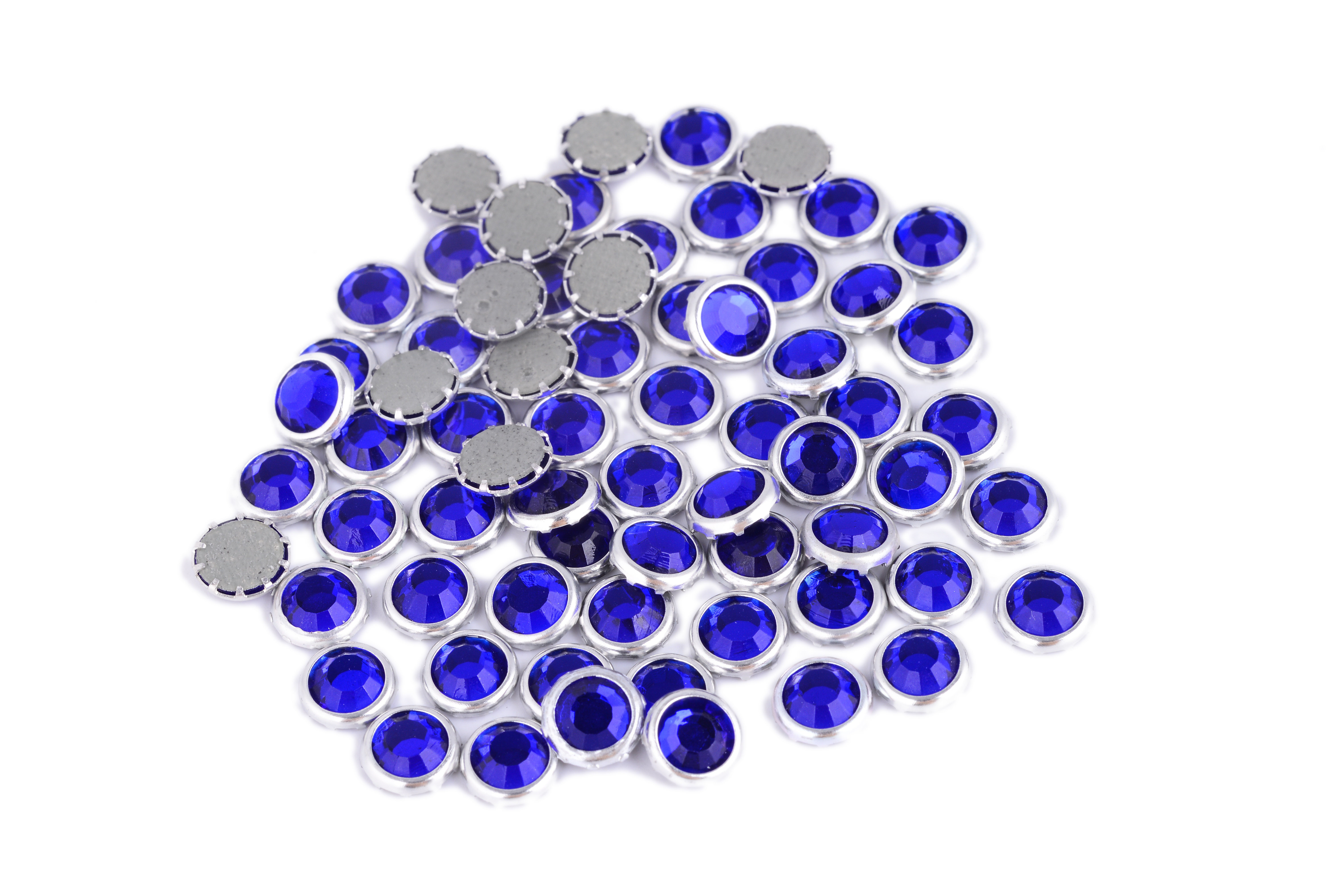 Quality 12 / 14 Facets Rimmed Rhinestones Lead Free Round Shape For Nail Art / Shoes for sale