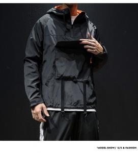 Quality Men Nylon Pullover Hooded Lightweight Windbreaker Jackets Waterproof for sale