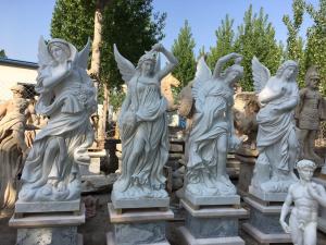 Quality Outdoor garden marble stone statues park marble couple sculptures ,China stone carving Sculpture supplier for sale