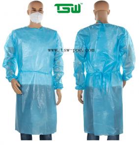 Quality Waterproof Disposable PP Isolation Gown With Knitted Cuff for sale