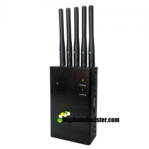 Quality 5 Antennas 2.5w Portable Signal Jammer Blocker GSM 3G 4G Wifi GPS Mobile Signal Jammer Blocker With Inner Fan Cooling for sale