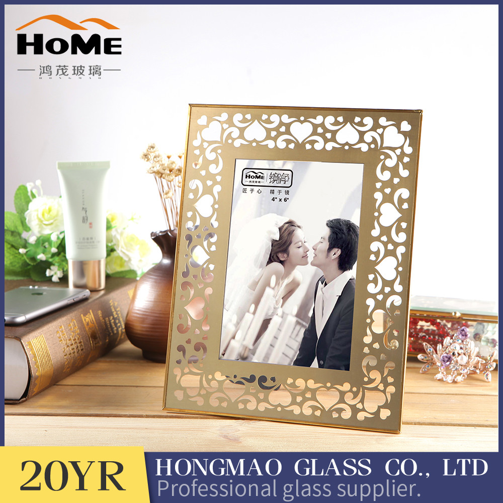 Quality Double Glass Picture Frame , Metal Brass And Glass Photo Frame For Promotion Gift for sale