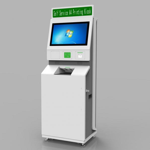 Buy A4 Document Report Card Reader Bank ATM Machine Self Service Printing Kiosk 21.5inch at wholesale prices