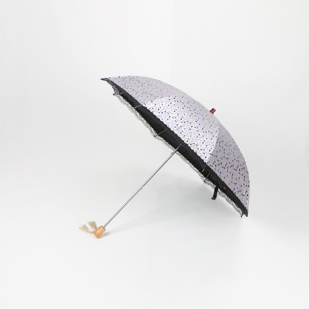 21 Inch Manual Two Fold Umbrella With UV Protection Coating Custom Design