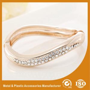 Quality Small Rhinestone Solid Silver Metal Bangles For Girls Jewellery for sale