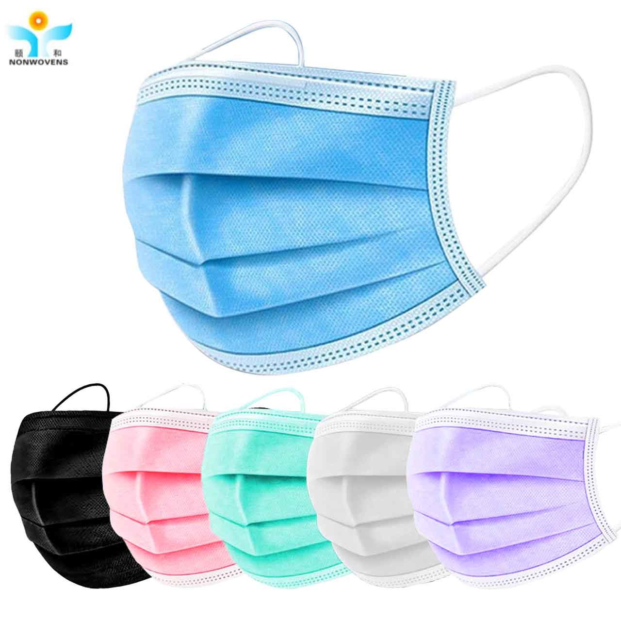 Quality Disposable Nonwoven 3 Layer Face Mask Class I Class II With Elastic Earloop BFE 99 for sale