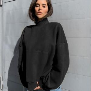 Quality Embossed Crewneck Women Blank Oversized Sweatshirts Full Sleeve for sale