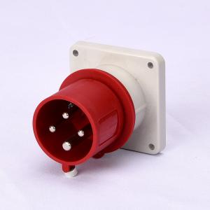 Quality IP44 CEE / IEC Panel Mounted Industrial Plugs With Nickel Plated Contacts for sale