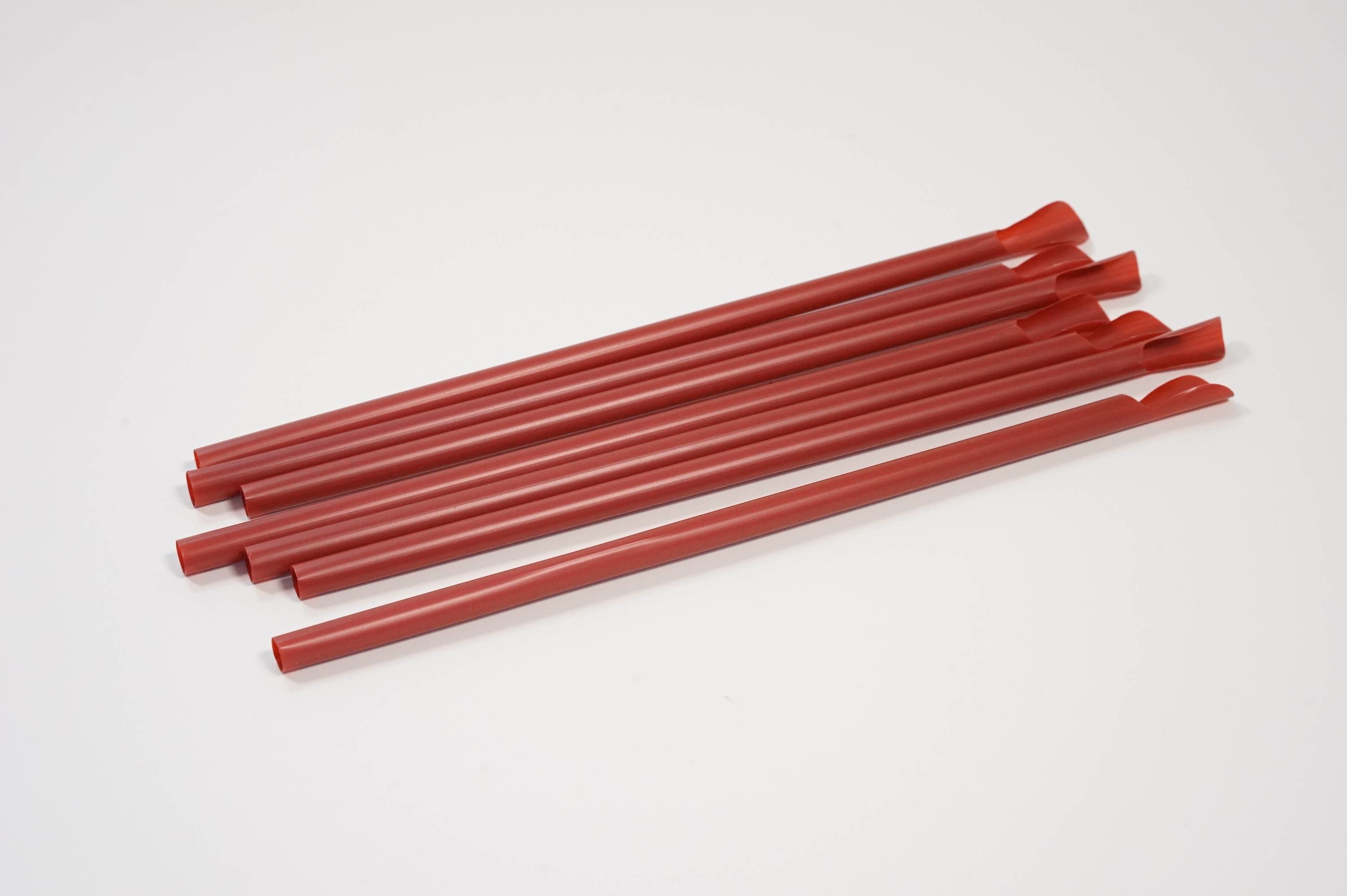 PLA Spoon Bio Plastic Straws , 6mmx210mm Compostable Plastic Straws
