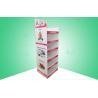 Robust Cardboard Floor Display Stands , 6 Shelf Stand Up Cardboard Display With Supporting Bars for sale