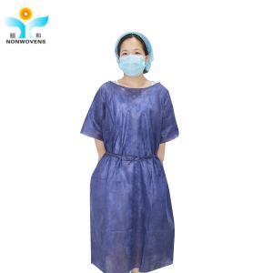 Quality Sms PP Nonwoven Fabric Medical Isolation Gown with Short Sleeve for sale