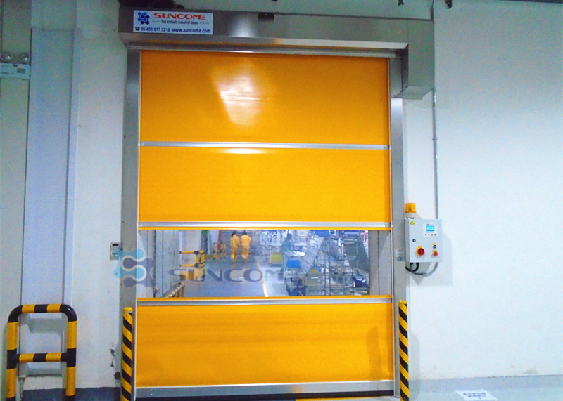 Quality High Frequency Motor System High Speed PVC Stainless Steel Industrial Roll Up Door for sale