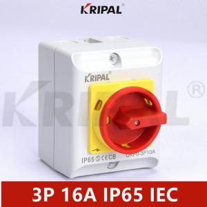 Quality IEC IP65 16A Triple Pole 3 Phase Disconnect Switch Waterproof for sale
