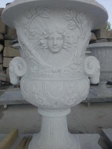Quality White Marble Flowerpot for building for sale