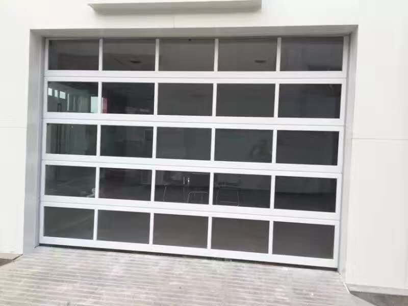 Quality 40mm Glass Aluminum Sectional Door Wind Resistance Class 3 For Fire Station for sale