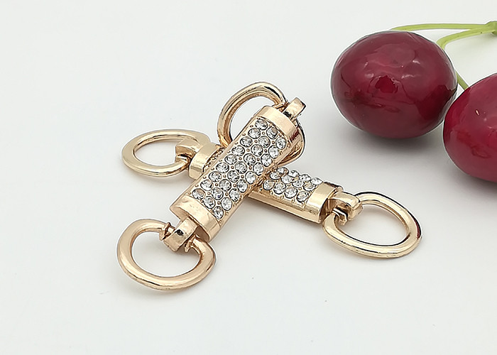 Quality 62*18MM Gold Metal Buckle , Alloy And Rhinestone Shoe Buckle Replacement for sale