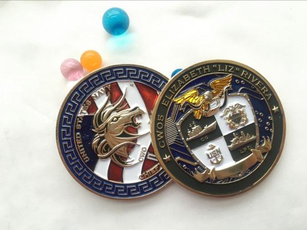 Buy Soft enamel Die casting Printing double side brass coin souvenir, custom military 3d challenge coin at wholesale prices