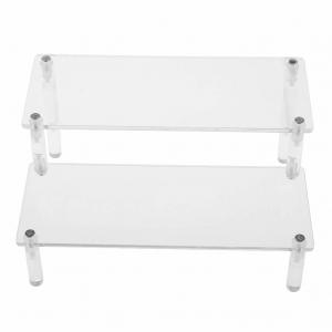 Quality 2 Tier Acrylic Display Shelf Stand Customized Logo for organizing for sale