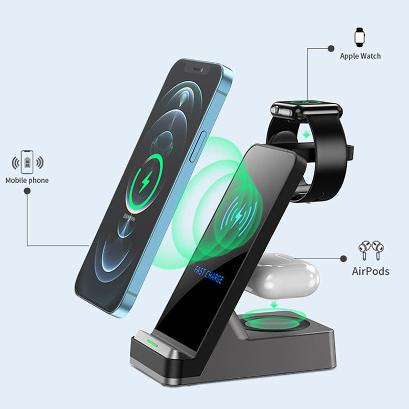 Buy cheap Portable Desktop Wireless Charger 3 In 1 Magnetic Wireless Charger AL ABS PC from wholesalers